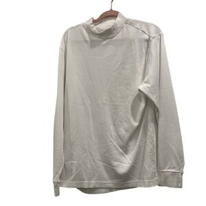 Roundtree‎ & Yorke White Basic Men's Cotton Long Sleeve Turtleneck Layer Large
